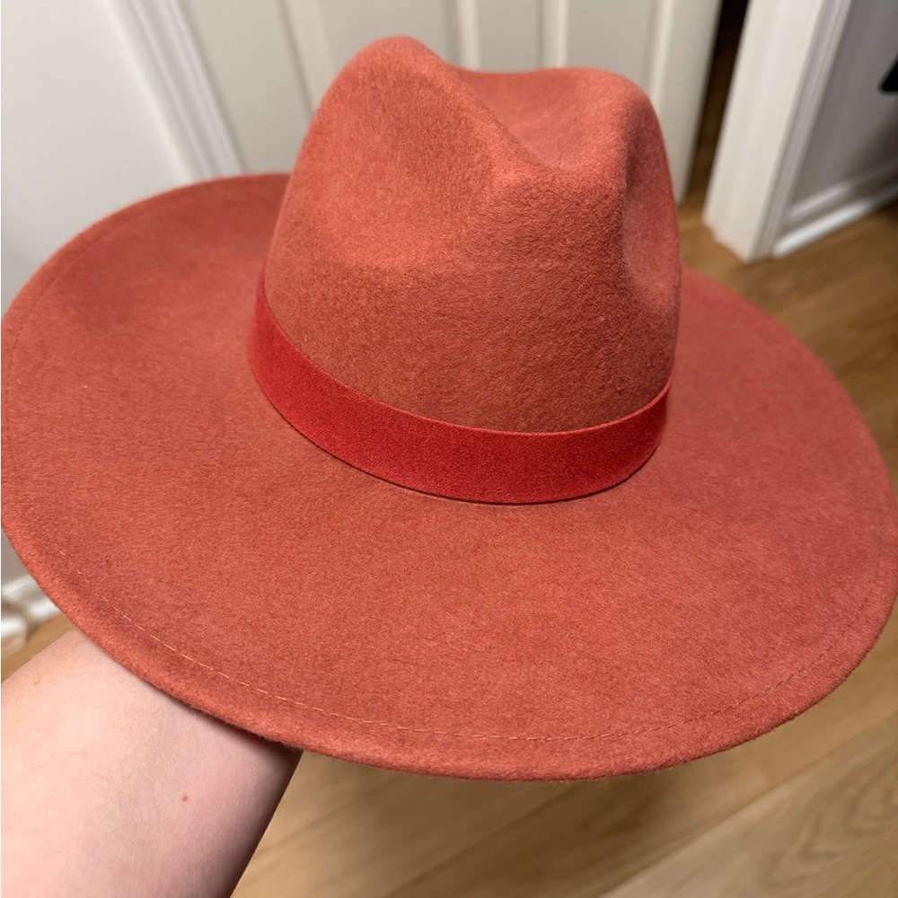 Free People Rust Wide Brim Hat